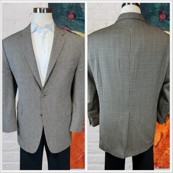 Ralph Lauren LRL Mens 52R Brown Houndstooth Casual Blazer Sport Coat - Picture 6 of 15